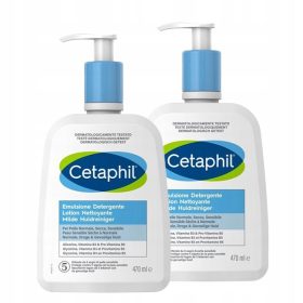   2x Cetaphil Emulsione Detergente Viso 470 ml - Delicata e Idratante