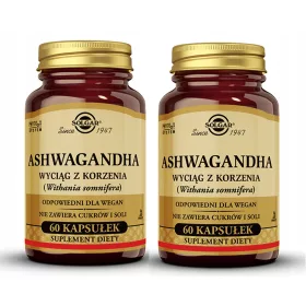   Solgar Ashwagandha: Supporto Naturale per il Benessere e la Resistenza allo Stress, 60 Capsule x2