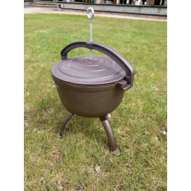  PENTOLA IN GHISA CACCIA 7L BRUCIATO FUOCO GRIGLIA ARROSTI