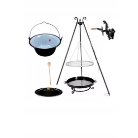   XXL GRILL REEL FIREPELLER e GRIGLIA IN ACCIAIO INOX 70 cm + BOLLITORE 14 L