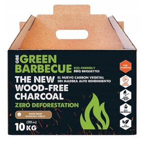    SUPERIORE! GBE Green BBQ ECO WOODLESS BRICCHETTES GUSCIO DI NOCCIOLA 10KG