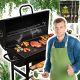  Barbecue da giardino Tavoli a botte in acciaio con griglia solida con termometro + 6 kg di carbone