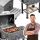  Barbecue a carbonella da giardino con coperchio, tavolino laterale, griglia in ghisa, solido 25 kg