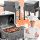  Barbecue a carbonella con coperchio, tavolino laterale, griglia in ghisa, solido 25 kg, affumicatore
