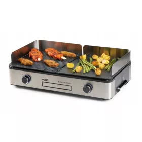    DOMO DO9259G - Barbecue elettrico da tavolo, 2 zone posteriori, antigrippaggio