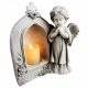 Angelo Custode con Cappella e Candela LED - Decorazione Elegante per Tombe