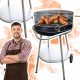  Barbecue a carbone rotondo portatile 48 cm resistente stabile per balcone giardino