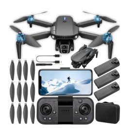   E88 GT DRONE MOTORI BRUSHLESS 2 TELECAMERE WiFi HOVER 3 BATTERIE GIOCATTOLO