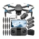 E88 GT DRONE MOTORI BRUSHLESS 2 TELECAMERE WiFi HOVER 3 BATTERIE GIOCATTOLO