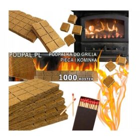    ACCENDINO ACCENDINO GRANDE PER GRIGLIA, STUFA, CAMINO 1000 pezzi cubetti 2,5 kg GRATIS