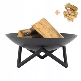    Braciere da giardino 80 cm Acciaio 3mm griglia resistente al calore fuoco da campo
