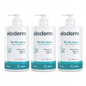   Gel Doccia Eloderm 2 in 1 con Omega 3 6 9 per Pelle Sensibile e Atopica