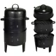  AFFUMICATORE DA GIARDINO GRILL CARBONE BOLLITORE 2 GRIGLIE TERMOMETRO SET 3in1