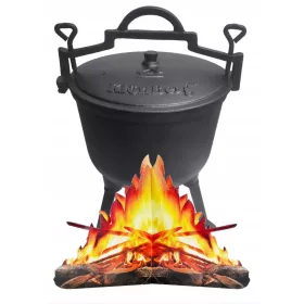  CALDERONE DA CACCIA IN GHISA Smaltato Bianco 10L KB9906