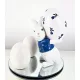Set Decorativo con Coniglio e Uovo su Vassoio, Diametro 20 cm