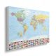 Quadro su Tela Mappa del Mondo 120x80 cm - Alta Qualità e Montaggio Semplice