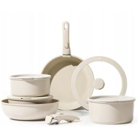   Set di Pentole e Padelle 15 Pezzi con Manico Staccabile - Antiaderente e Versatile