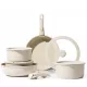 Set di Pentole e Padelle 15 Pezzi con Manico Staccabile - Antiaderente e Versatile