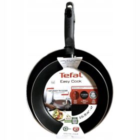  Set di 2 Padelle Tefal Easy Cook 24-28 cm, Antiaderenti e Resistenti
