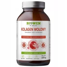   Kolagen Wołowy Biowen 225g z Glukozaminą, MSM, Boswellią - Suplement na Stawy i Skórę