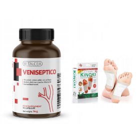   Veniseptico 30 Capsule - Supporto per la Circolazione e Contro Vene Varicose + GRATIS 2 Cerotti Kinoki!