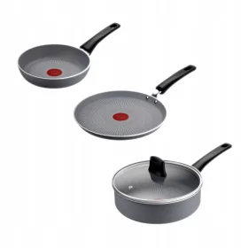 Set di Padelle Tefal Halo 20/24/25 cm in Alluminio Riciclato