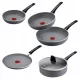 Set di Padelle TEFAL Halo Eco-Friendly in Alluminio Riciclato con Rivestimento Titanio