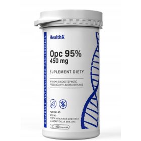   HealthX OPC 95% da Semi d'Uva - Antiossidanti Naturali per la Salute Vascolare - 450mg, 60 Capsule