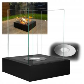   Biocamino Sunset Garden nero opaco – Camino bioetanolo portatile da giardino