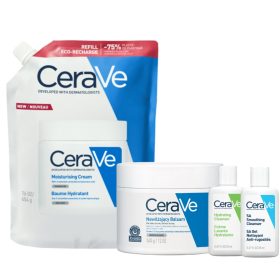   Kit CeraVe Idratante per Pelle Secca e Molto Secca, Viso e Corpo, con Emulsione e Gel Detergente in OMAGGIO