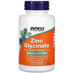   Zinco Glicinato Now Foods 120 Softgels - Integratore per la Salute Prostata, Fegato e Cuore