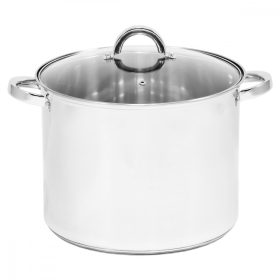   Pentola in Acciaio Inox da 28 cm con Coperchio per Tutti i Tipi di Piano Cottura, Capacità 13 Litri