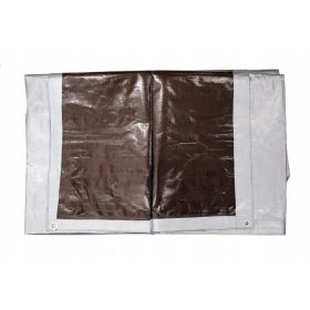Plandeka Polietylenowa Wzmocniona UV++ 4x6m Srebrno-Brązowa