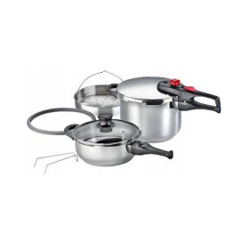   Set di Pentole a Pressione Elo Plus 6L e 3L in Acciaio Inox per Induzione