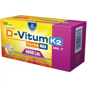   D-Vitum Forte Max 4000 IU K2 con Olio di Semi di Lino - Integratore per Ossa Salute