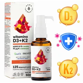   Supplemento Vitamina D3 4000 IU + K2 Premium: Salute Ossos, Cuore e Immunità - 50 ml