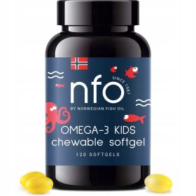   Capsule Masticabili NFO OMEGA-3 KIDS Gusto Tutti-Frutti per Bambini, 120 Pezzi