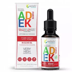   Vitamine ADEK Junior A, D3, E, K2 MK-7 in Gocce, 30ml - Integratore Vitale per Bambini