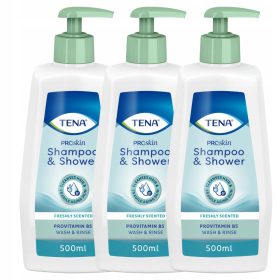   Set 3x TENA Proskin Shampoo & Shower: Gel e Shampoo 2 in 1 per Pelle e Capelli Delicati