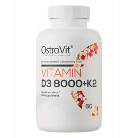   OstroVit Vitamina D3 8000 IU + K2 200 µg per il supporto immunitario e osseo