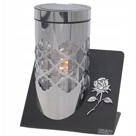    Lume Solare Fotovoltaico Paris C LM20 con Rosa Metallica Nero e Argento 