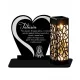 Lanterna Solare LED XL 17 cm con Statuetta Cuore per Cimiteri e Commemorazioni