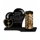 Lampada Solare Commemorativa XL Premium Cuore con Decorazioni d'Oro 3D