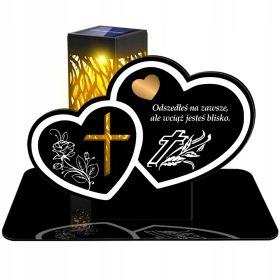   Znicz Solarny LED Premium XL con Decorazioni Dorate e Sensore Crepuscolare