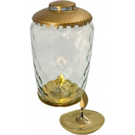   Znicz Szklany z Kolekcji Japońskiej OSAKA, Design Nero con LED Incluso