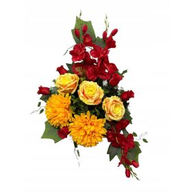   Arrangiamento Floreale per Cimitero con Rose Eleganti e Resistenti