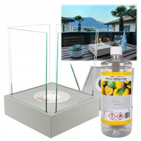   Mini Biocamino Sunset Garden Grigio Opaco + Biocombustibile 1L Citronella