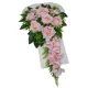 Composizione Floreale Funebre a Forma di Cuore con Rose Rosa