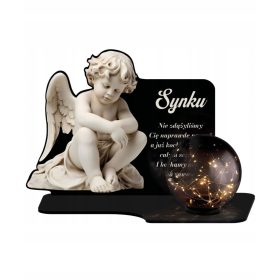   Znicz Solarny LED XL Premium z Figurką Anioła - Idealny na Wszystkie Święta