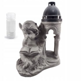   Base per Candela o Fiori con Motivo di Maria in Gesso Impregnato